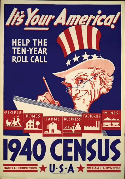 It's Your America! Help The Ten-Year Roll Call--1940 Census, U.S.A. U.S. Government Printing Office