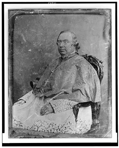 Seated man in clerical vestments, early daguerreotype portrait