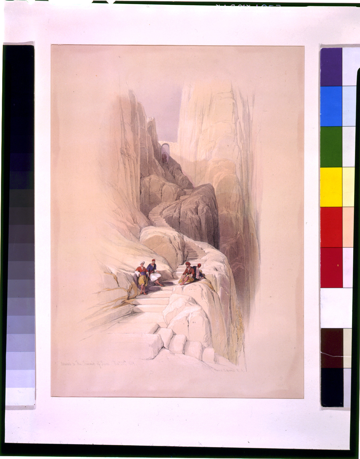 Ascent to the summit of Sinai Feby 20th 1839 / David Roberts, R.A., [published between 1844 and 1845] — antique lithograph