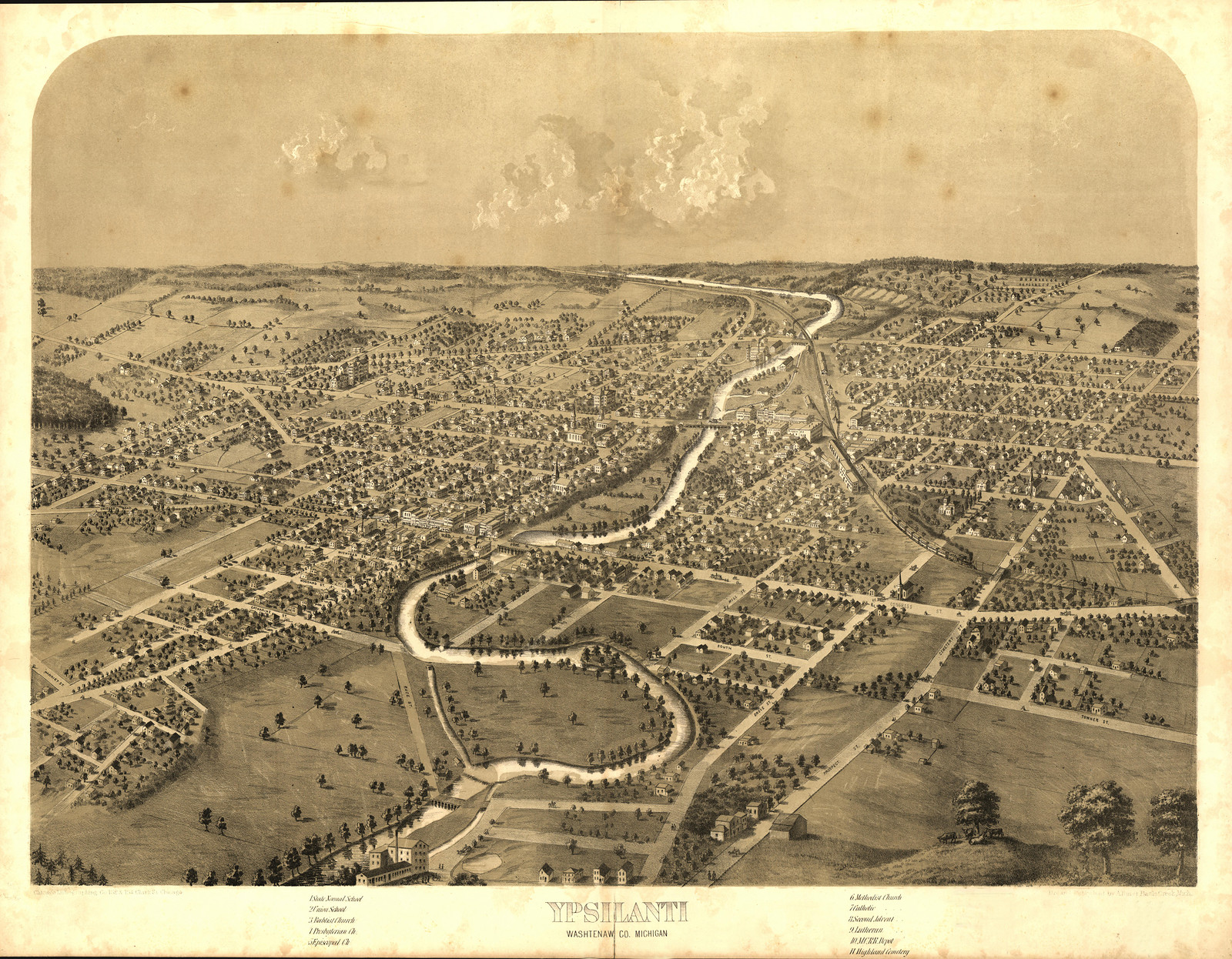 Ypsilanti, Michigan, 1868, 1868 — antique map
