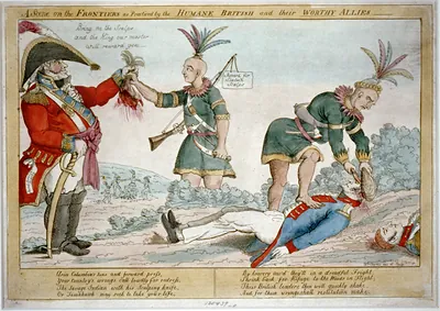 Vintage Americana Print - A scene on the frontiers as practiced (2)