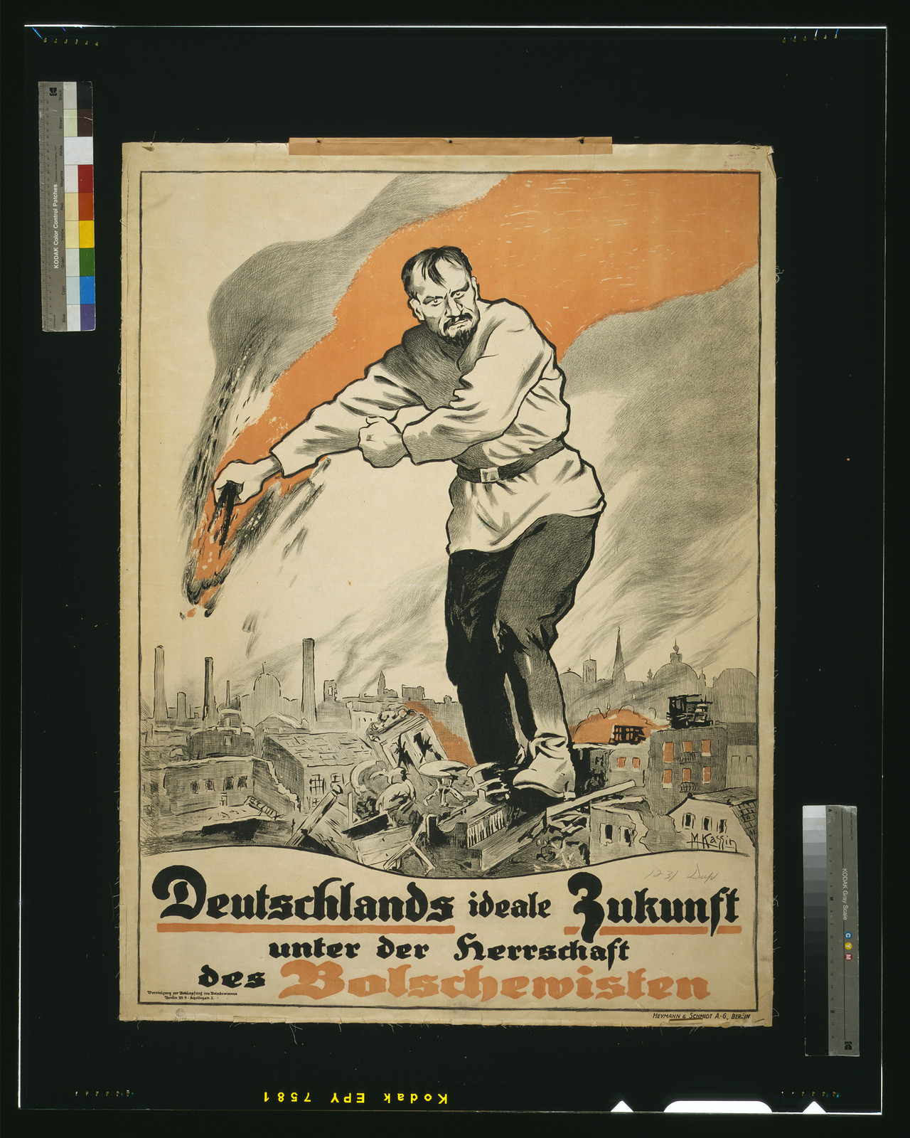 Deutschlands ideale Zukunft unter der Herrschaft des Bolschewisten / M. Kassin., 1919 — vintage poster