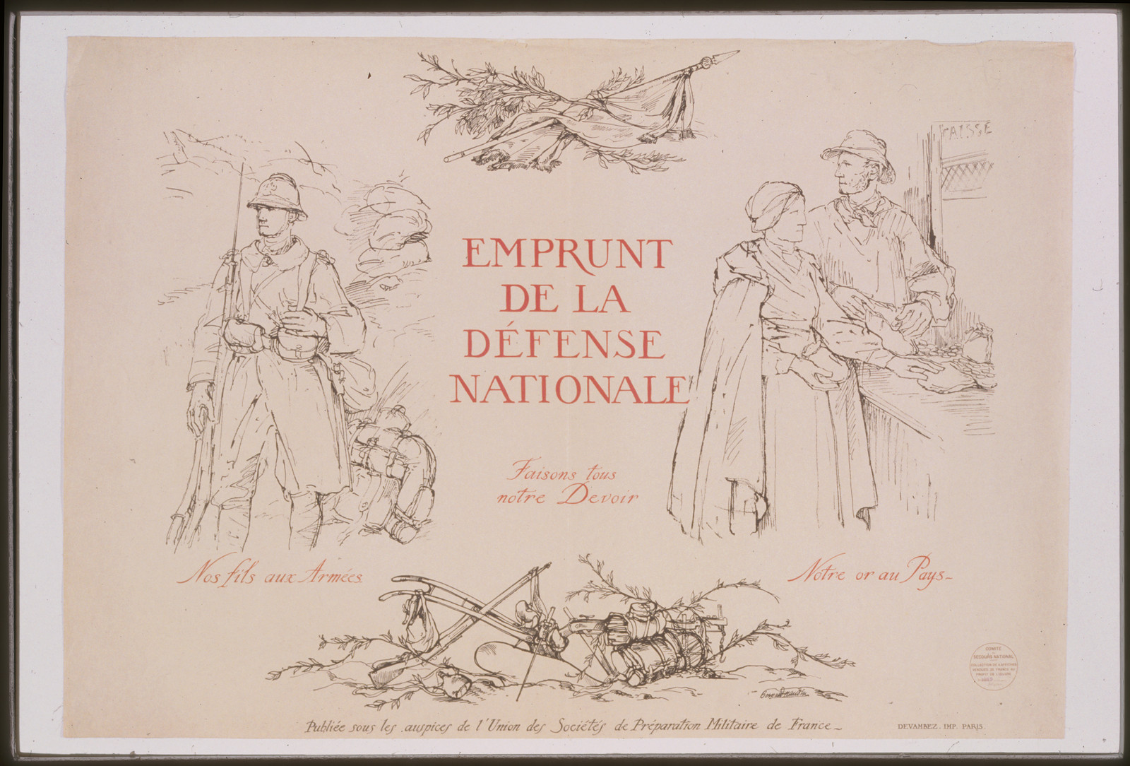 Emprunt de la Défense Nationale war loan poster, 1915 — vintage poster