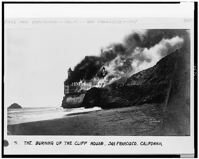 The Burning of the Cliff House, San Francisco, California
