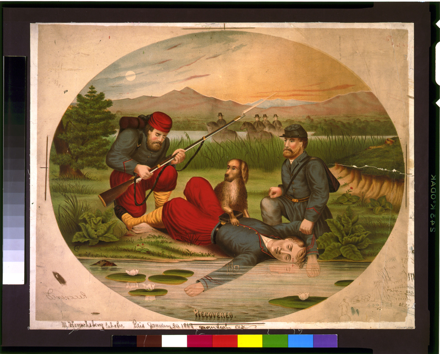 Recovered, M. Henochsberg, pub. & pro., c1869. — antique lithograph