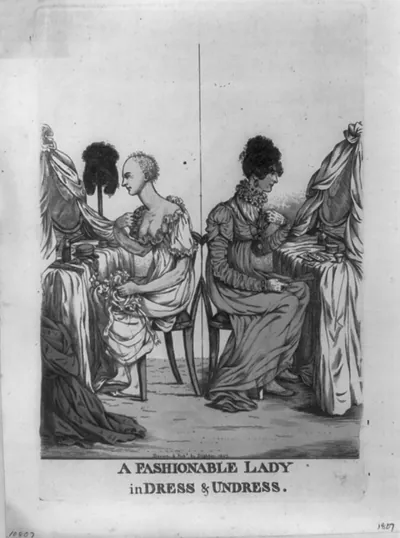 A fashionable lady in dress & undress