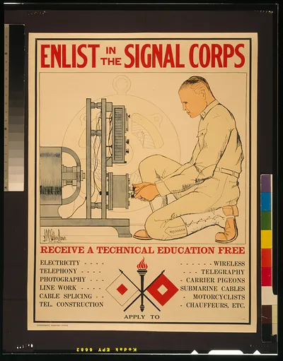 Enlist in the Signal Corps--Receive a technical education free / J. McGibbon Brown S.C. U.S.A.
