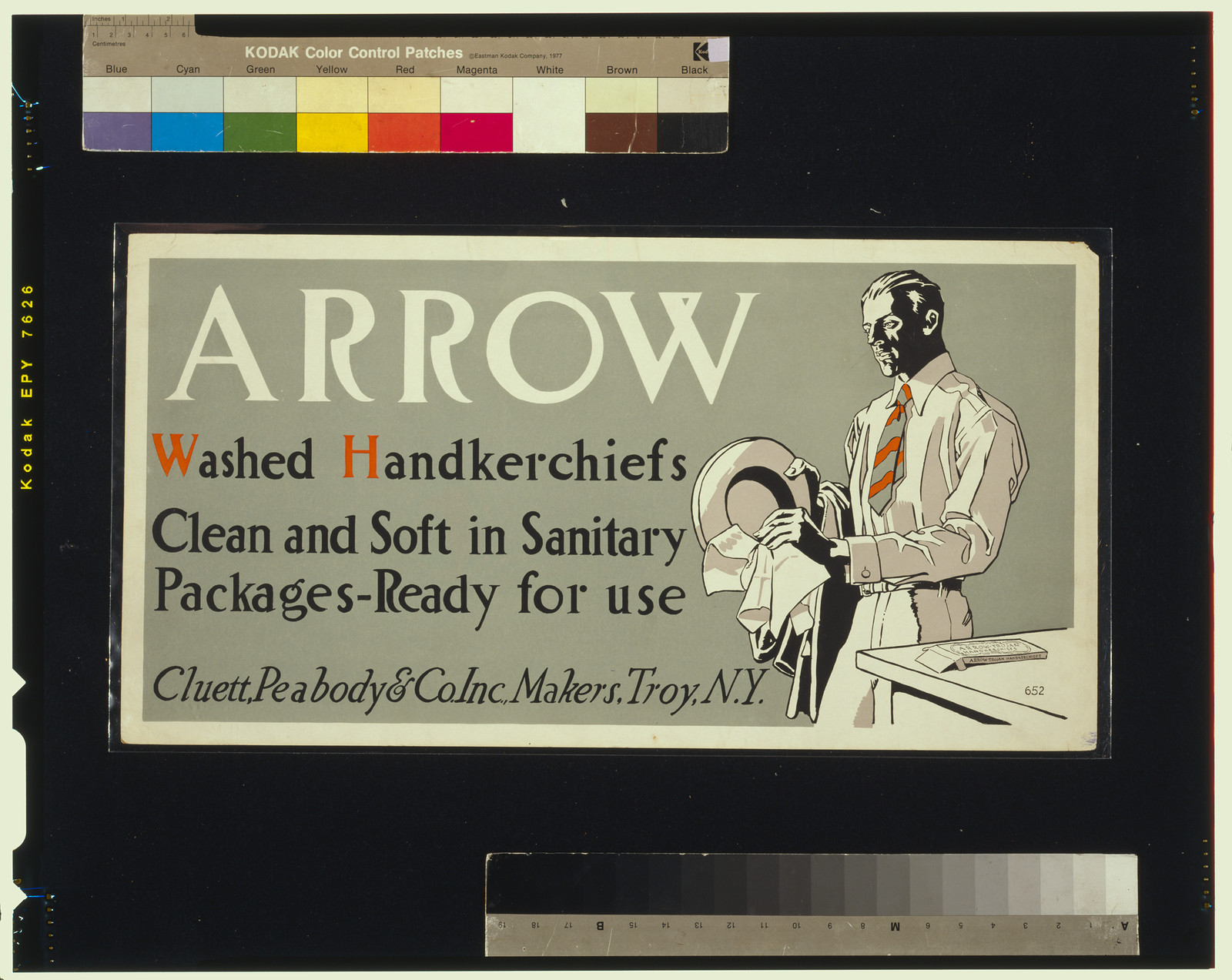 Arrow Washed Handkerchiefs advertising poster — vintage poster