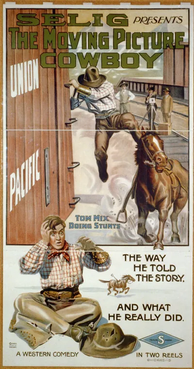 The Moving Picture Cowboy. Tom Mix doing stunts. The way he told the story, and the way it really happened