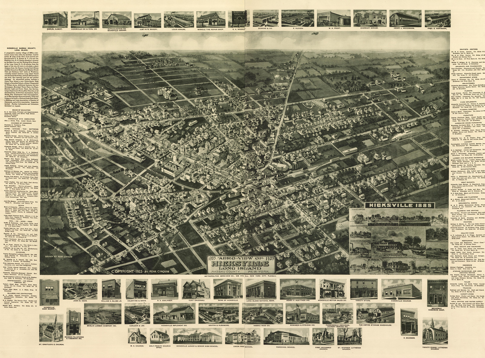 Hicksville, New York, 1925, 1925 — antique map