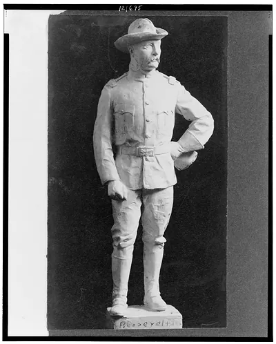 [Statue of Theodore Roosevelt, full-length, standing, facing slightly right]