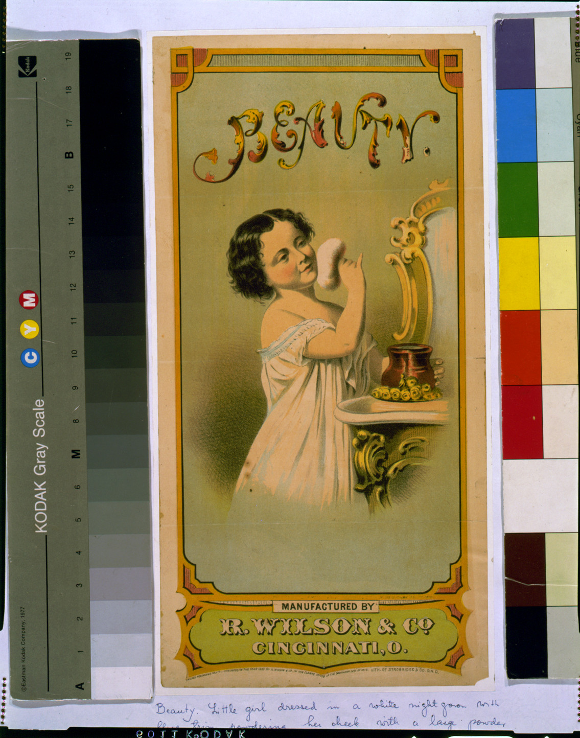 Beauty--Manufactured by R. Wilson & Co., Cincinnati, O. / lith. of Strobridge & Co., Cin. O., c1869. — antique lithograph