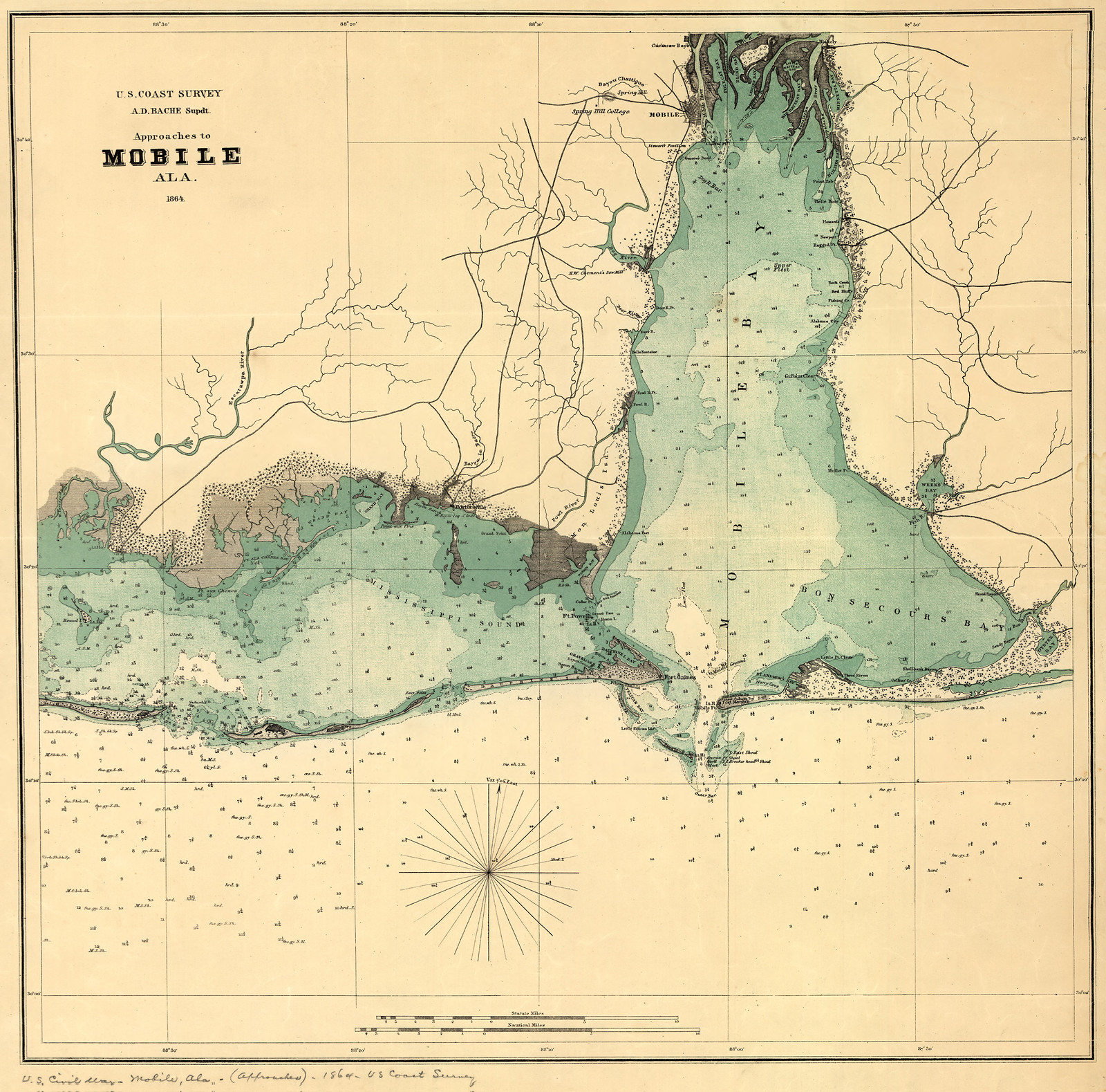 Approaches to Mobile Ala, 1864 — historic image