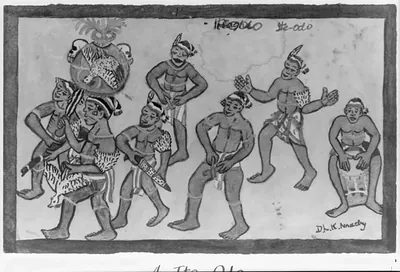 Antique Photo Print - Watercolor painting by the Nigerian artist D.L.K (1)