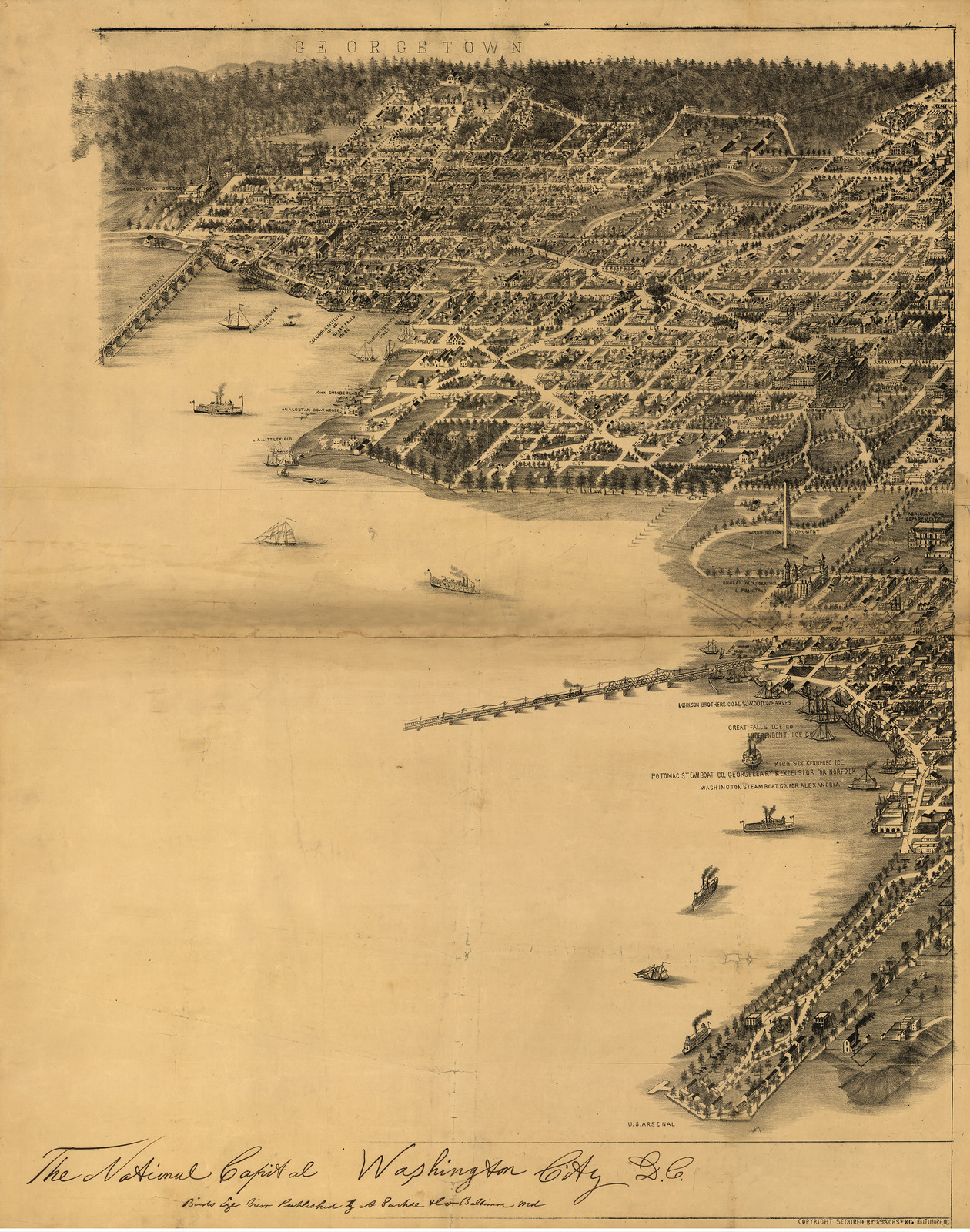 Washington, D.C., 1883, 1883 — antique map