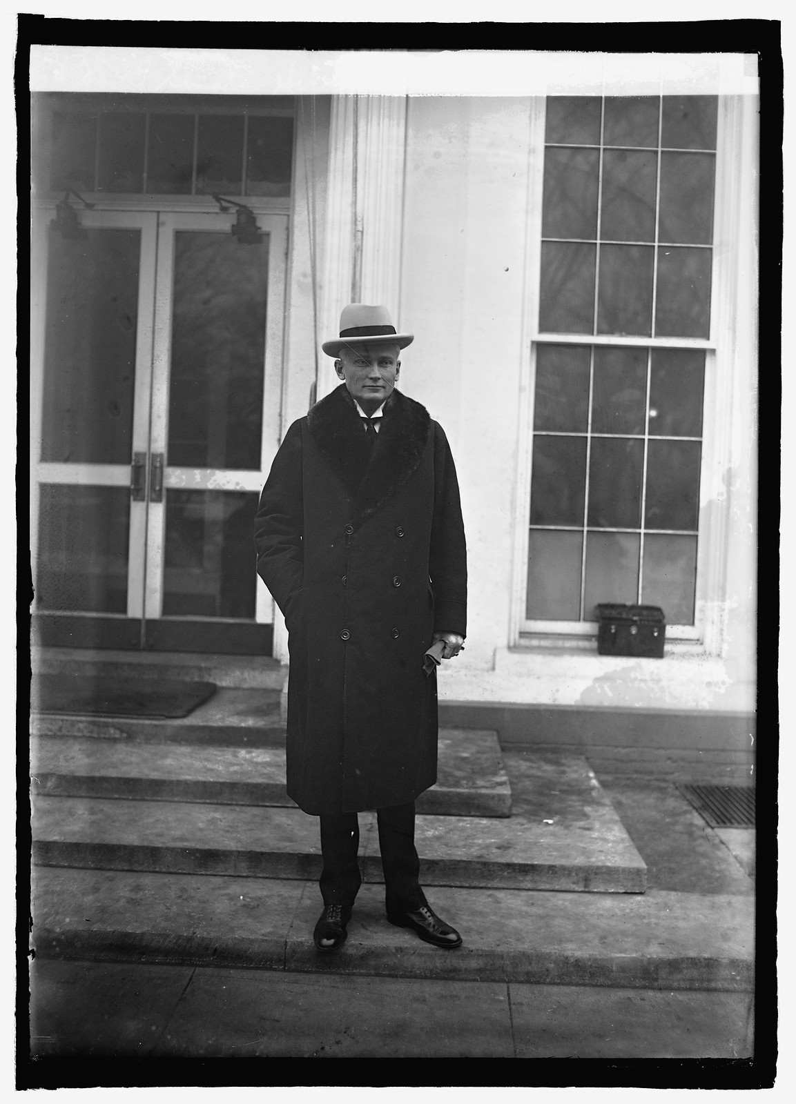 Senator Hiram Bingham of Conn. at W.H. [i.e., White House, Washington, D.C.], 1/9/25, [19]25 January 9. — historic photograph