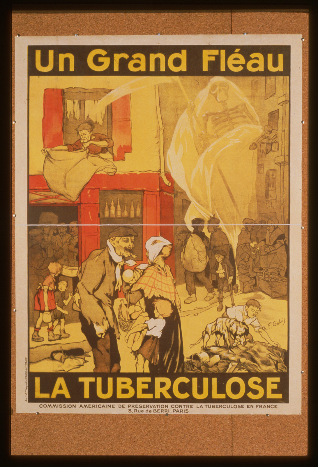 Un grand fleacuteau la tuberculose, 1917 — vintage poster