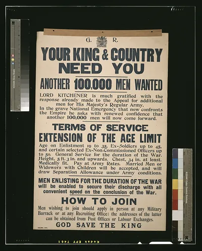 Your King & Country Need You: Recruitment Poster, WWI