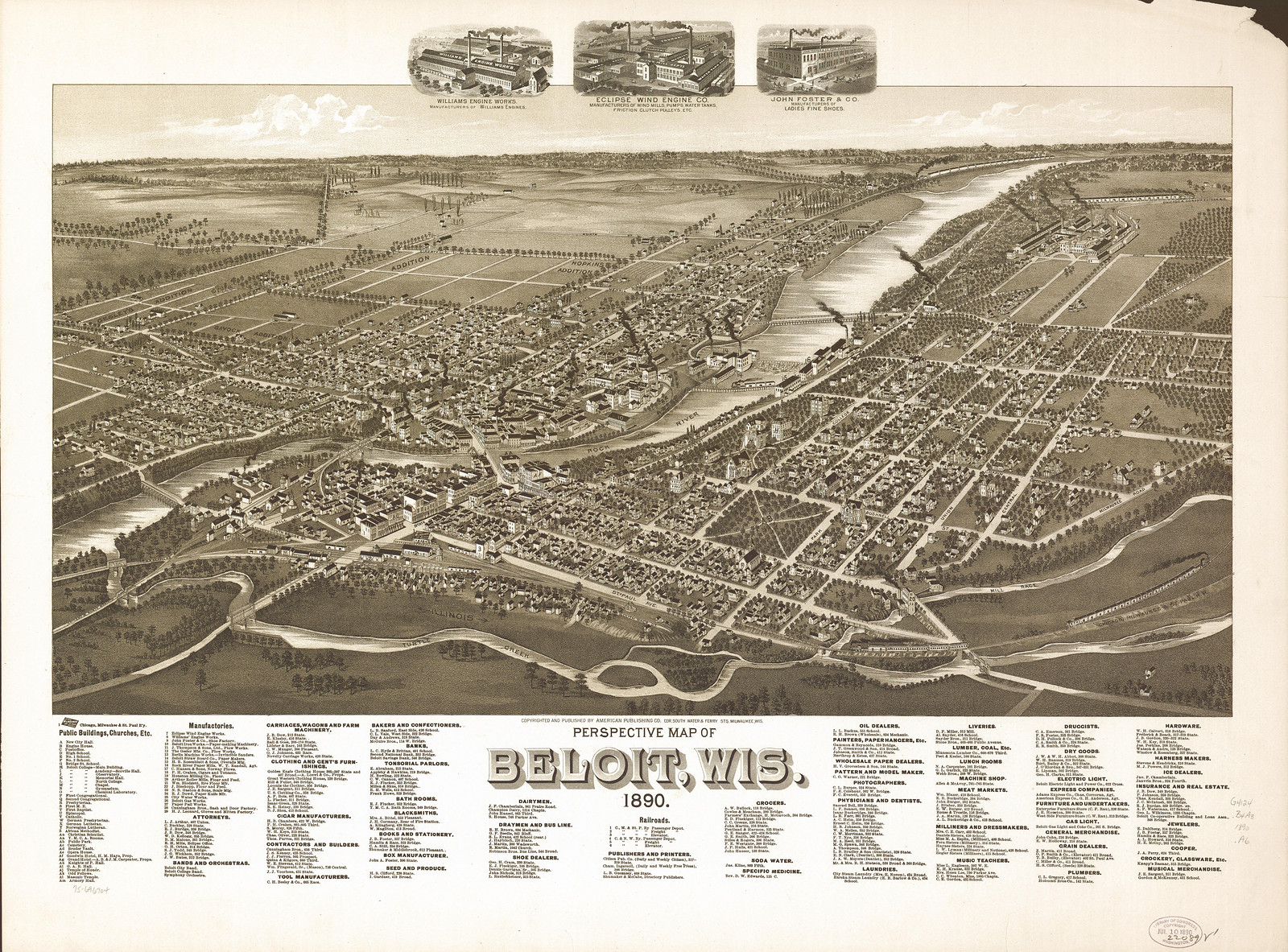 Beloit, Wisconsin, 1890, 1890 — antique map
