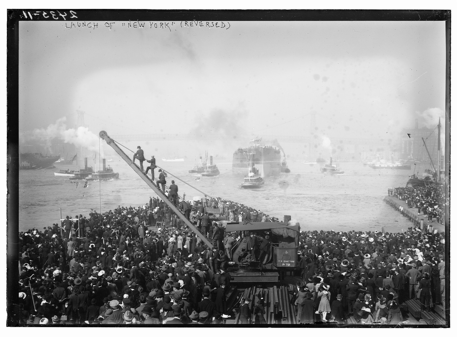 Launch of NEW YORK (reversed), n/a — historic photograph