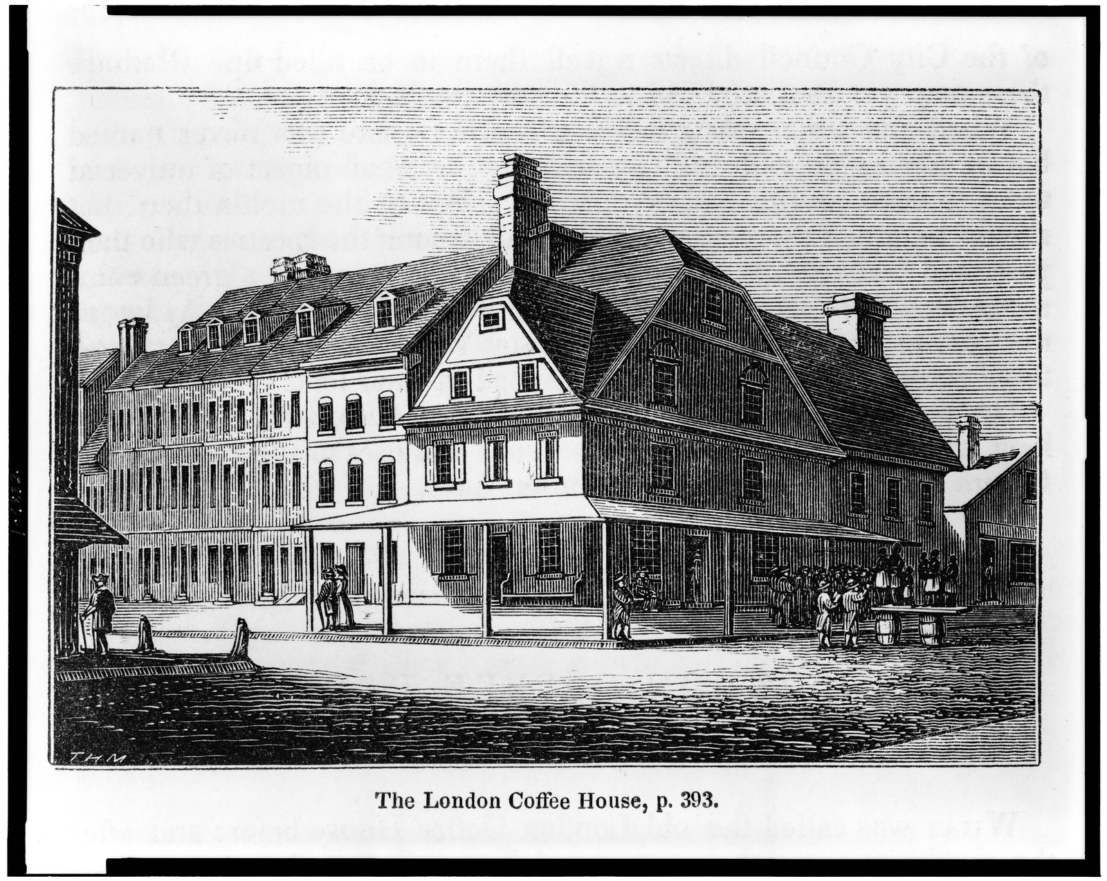 The London coffee house / THM., [published in 1845] — antique engraving