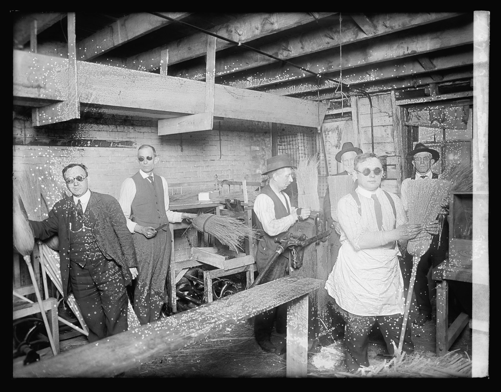 Broom factory for blind, [ca. 1920] — historic photograph