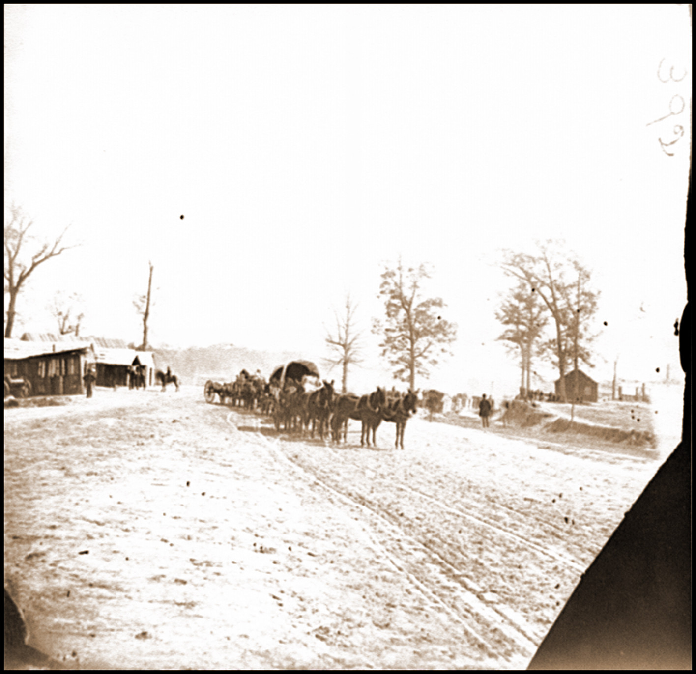 Big Black River Station Miss. Wagons and sheds, 1864 — historic photograph