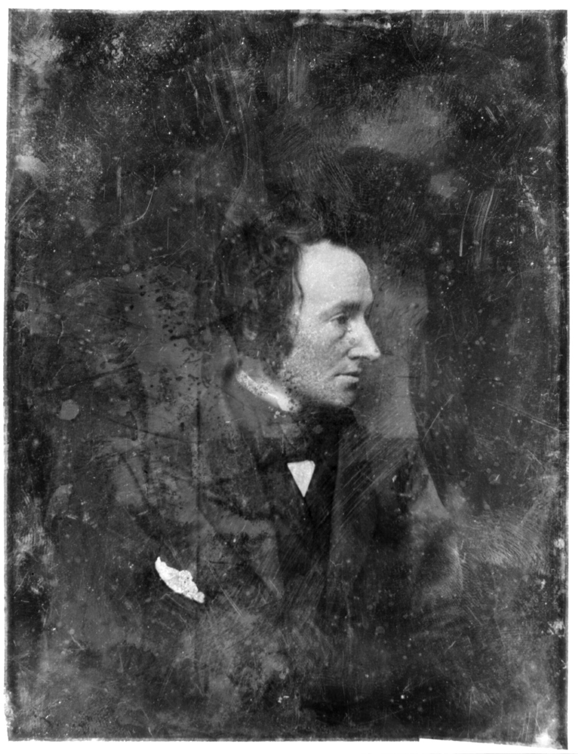 [Peter Paul Duggan, half-length portrait, three-quarters to right, head in profile], [between 1844 and 1860] — historic photograph