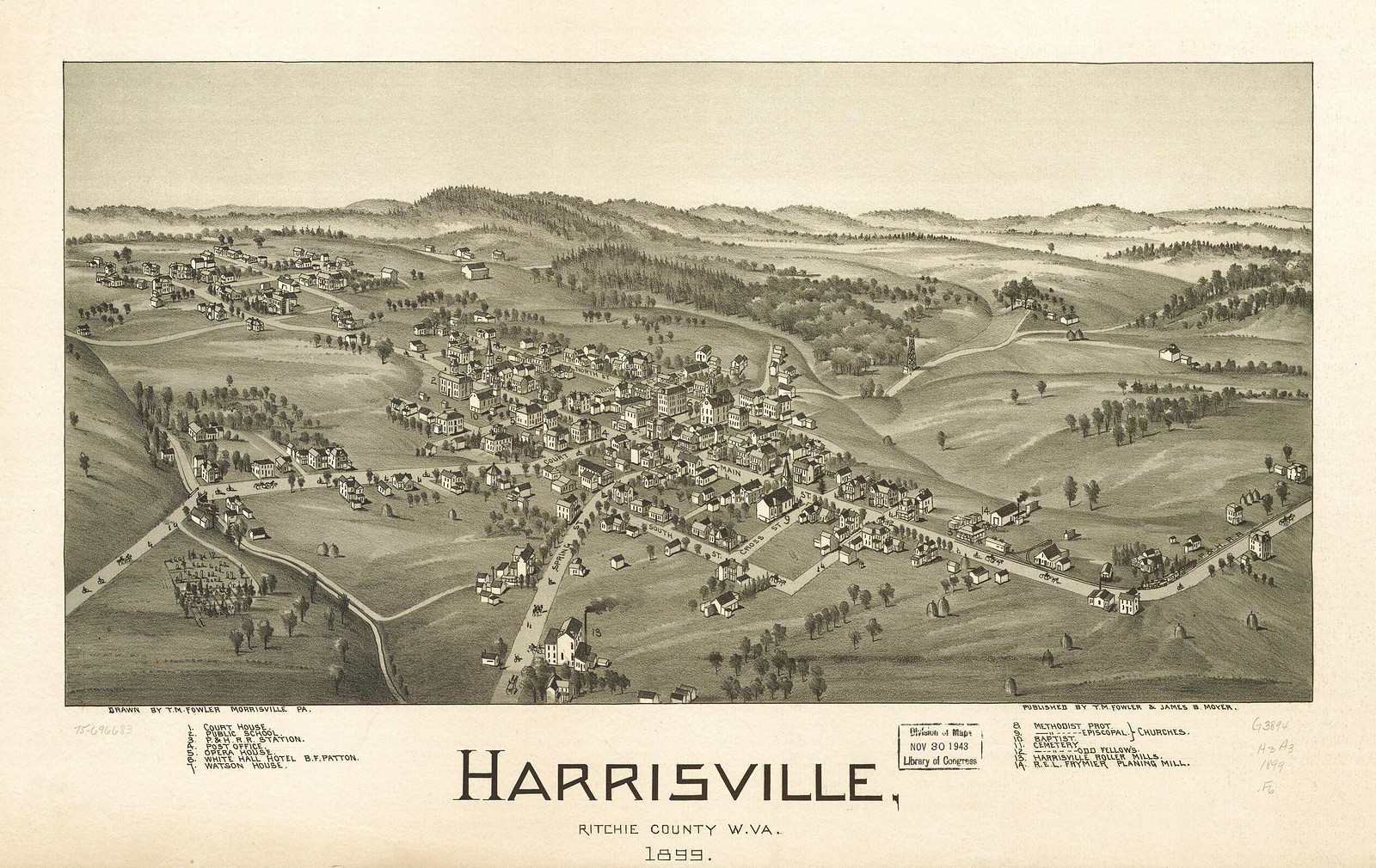 Harrisville, West Virginia, 1899, 1899 — antique map
