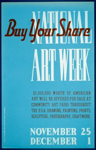 National Art Week Buy your share / designed & made by Iowa Art Program W.P.A.