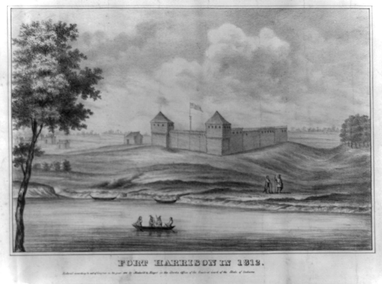 Fort Harrison in 1812, [no date recorded on shelflist card] — historic print
