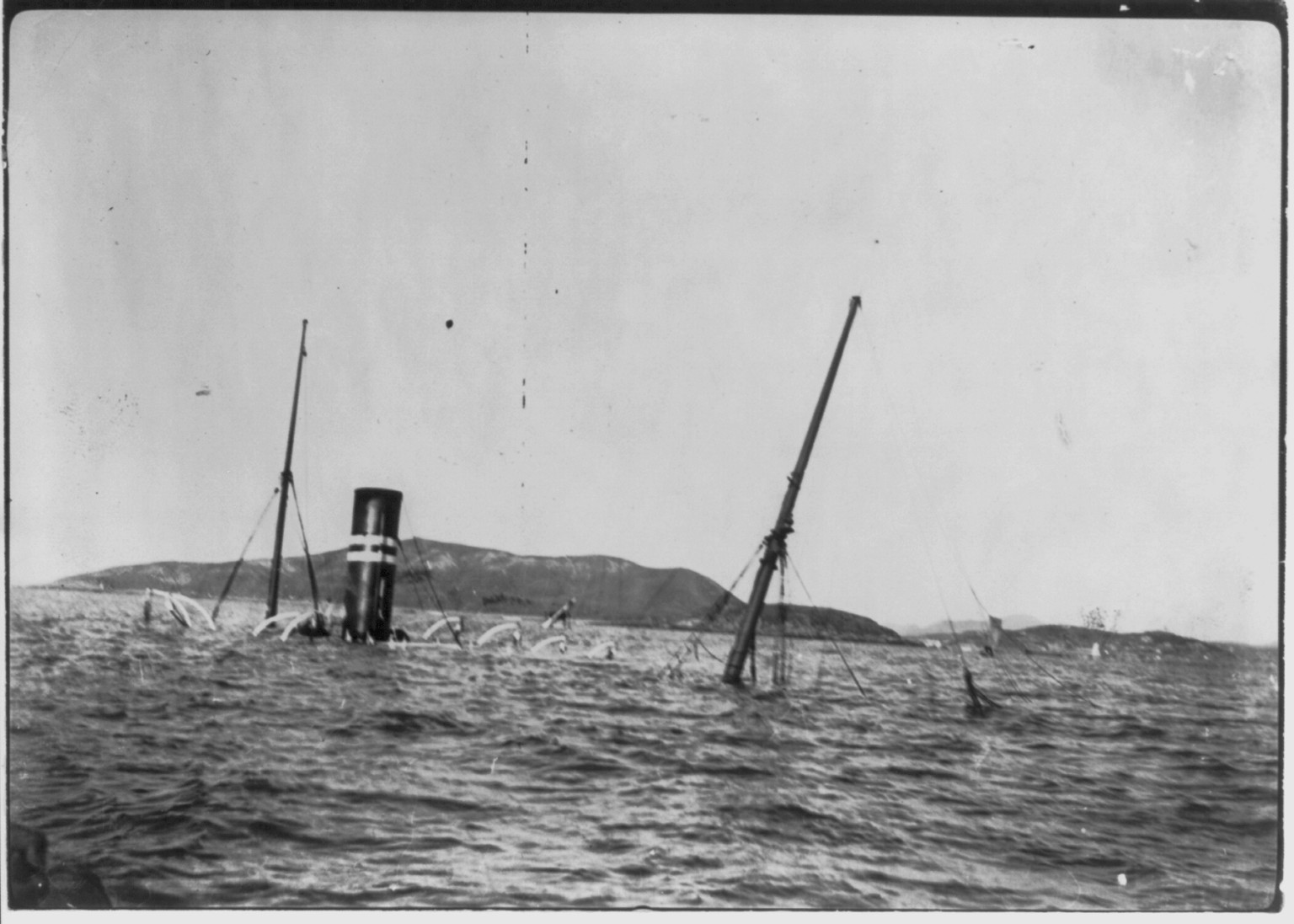 Sunken mail steamer SUNGARI, [no date recorded on caption card] — historic photograph