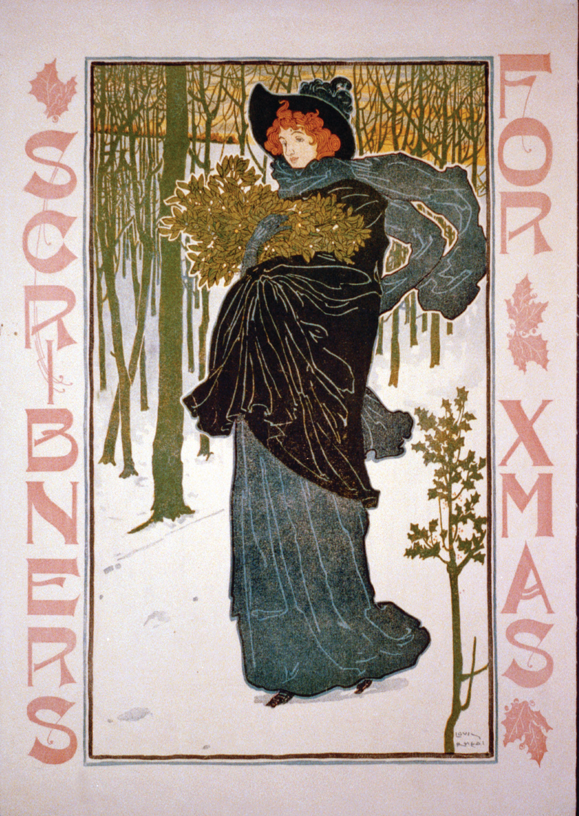 Scribner's For Christmas, c. 1895 — vintage poster