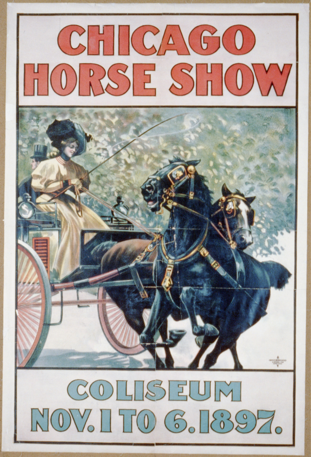 Chicago Horse Show, Coliseum, Chicago : Sherwood Litho. Co., 1897. — vintage poster