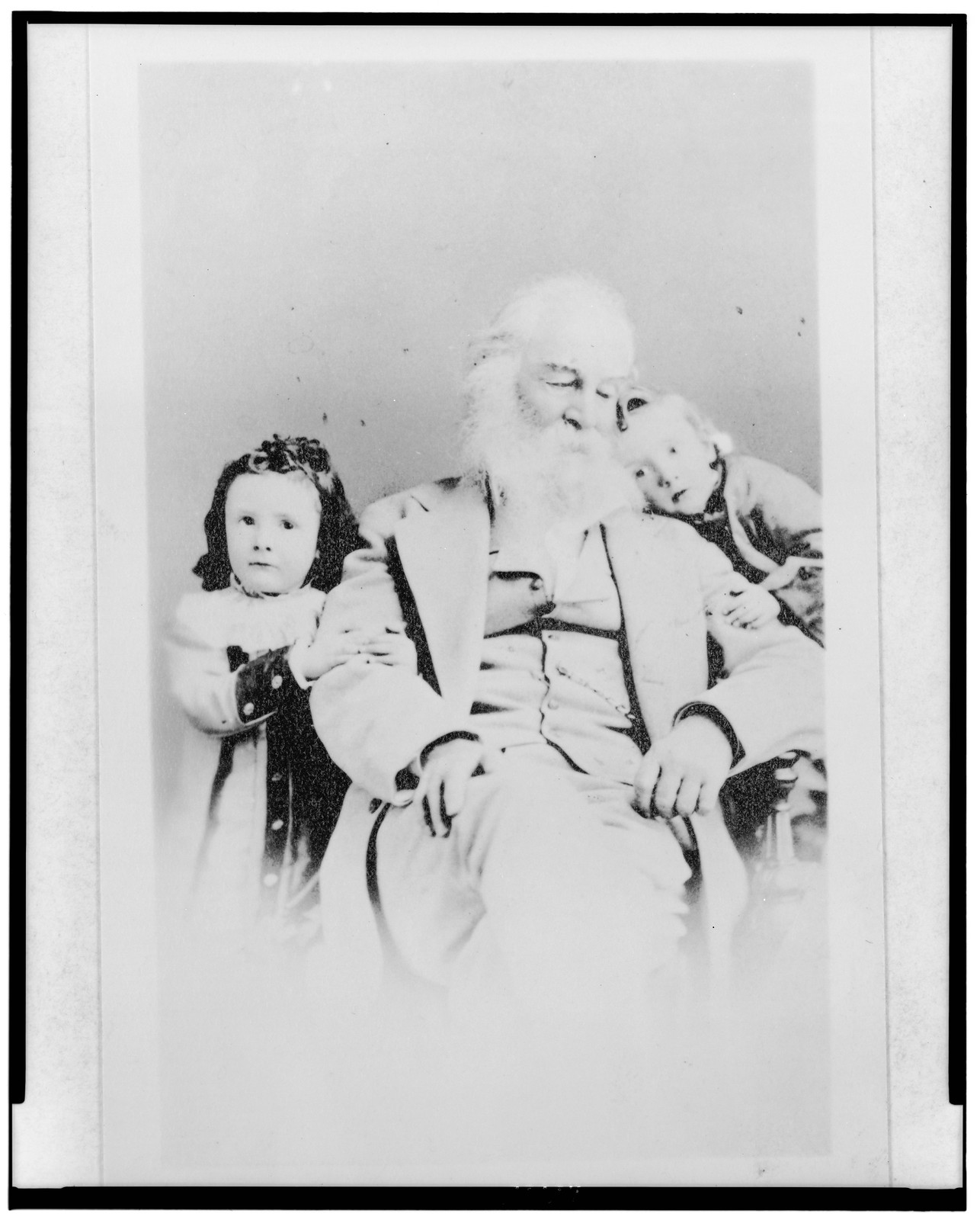 Vintage Portrait - Walt Whitman, three-quarter length portrait, seated — historic print