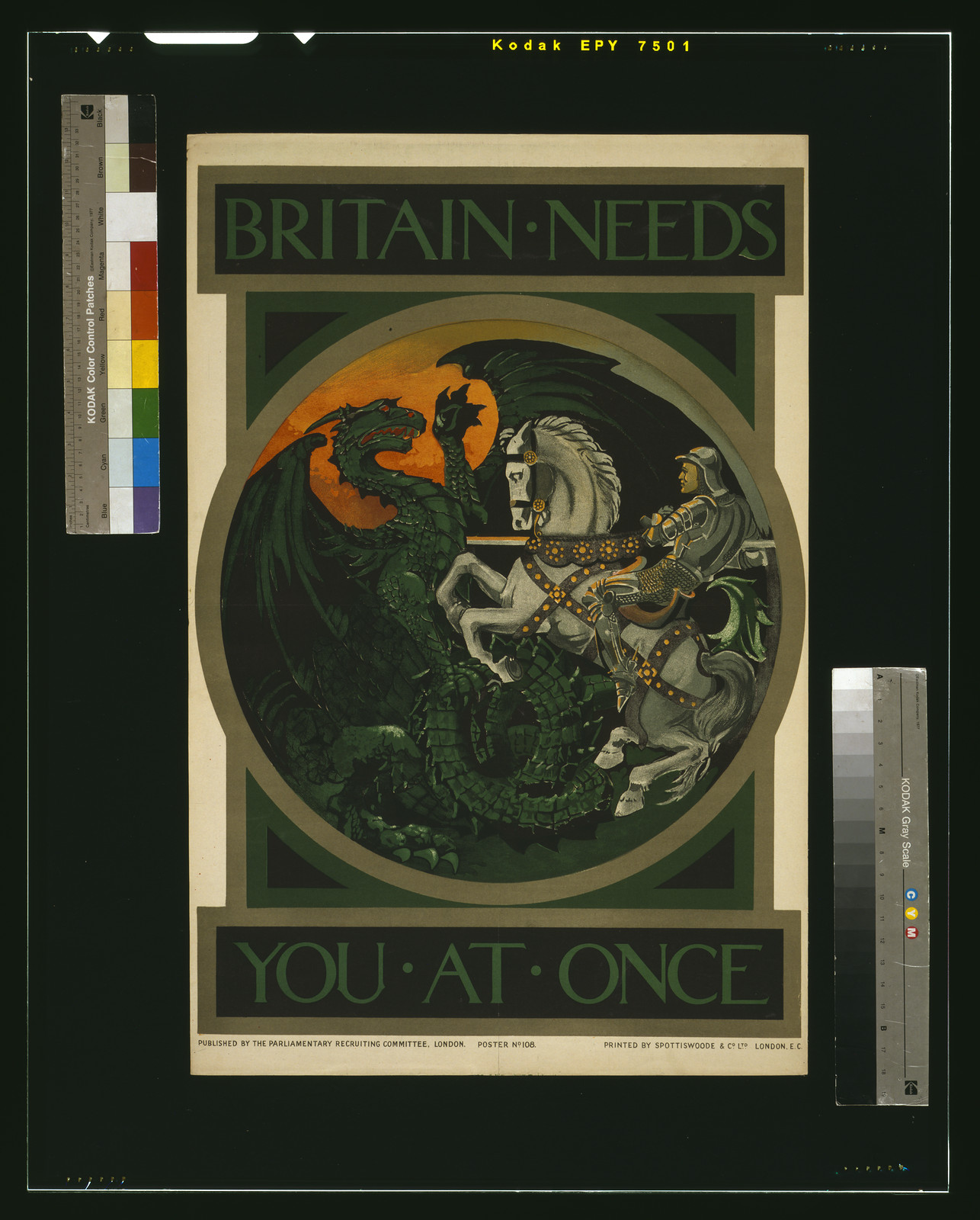 Britain needs you at once / printed by Spottiswoode Co. Ltd. London E.C., 1915 — vintage poster