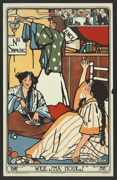 Wee Sma' Hours" color print with two women