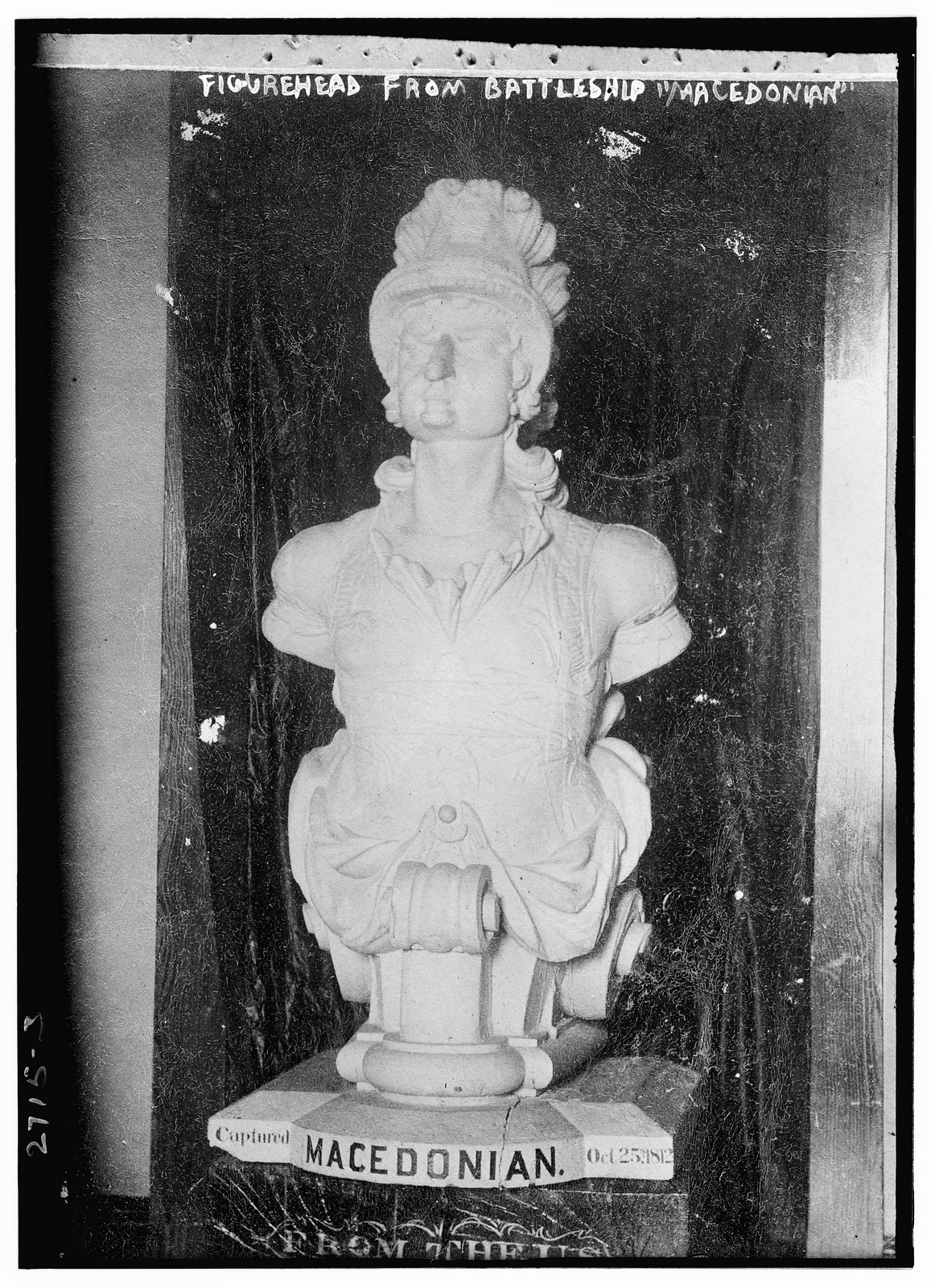 Figurehead, Battleship MACEDONIA, n/a — historic photograph