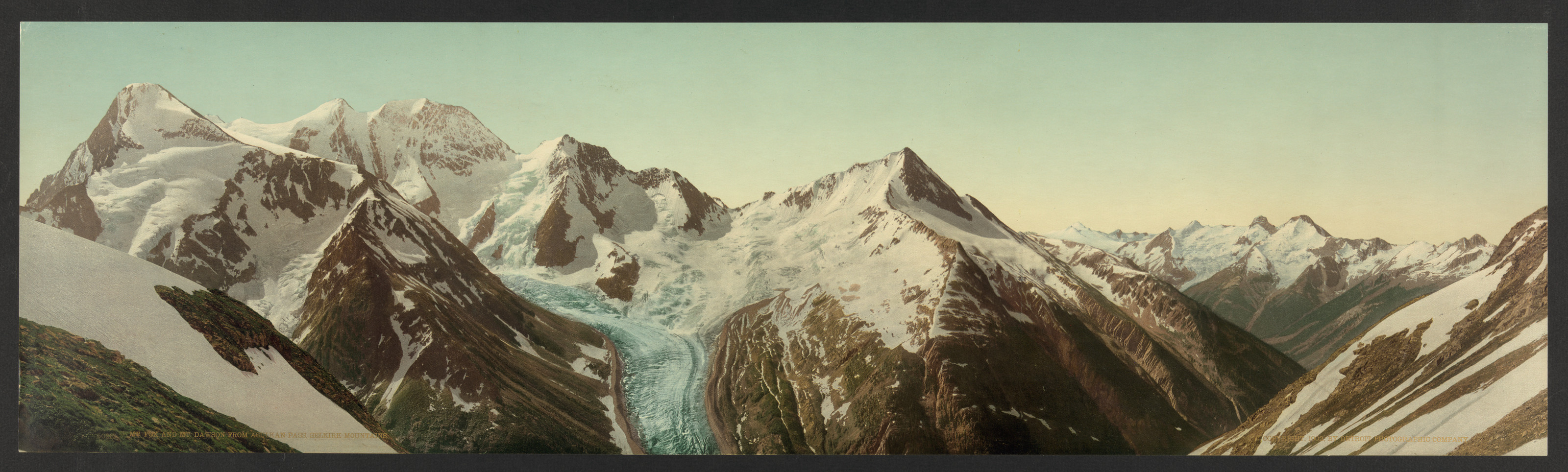 Mt. Fox and Mt. Dawson from Asulkan Pass, Selkirk Mountains, B.C., [between 1901 and 1906] — historic photograph