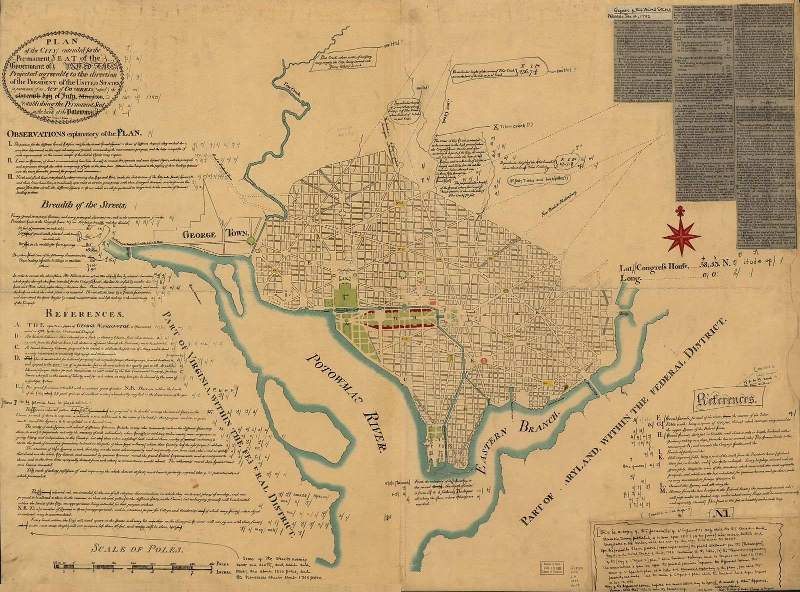 L'Enfant, Washington DC — antique map