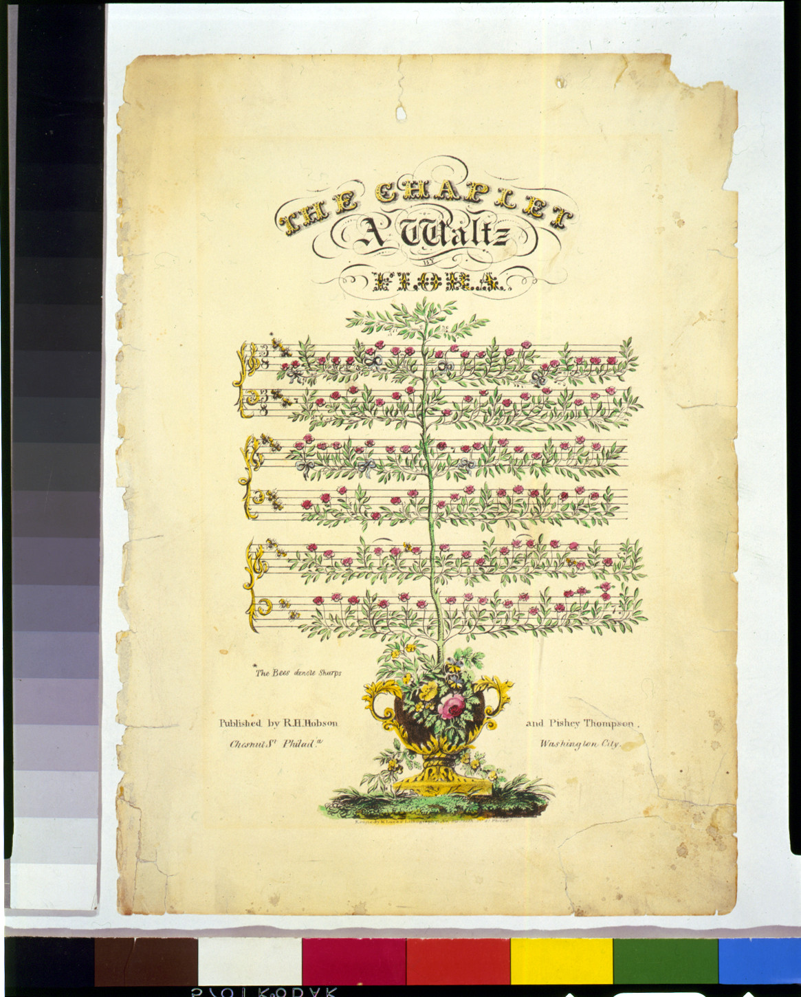 The chaplet, a waltz by Flora / Kennedy & Lucas lithography, Philada., Philada. : published by R.H. Hobson, [between 1830 and 1880(?)] — antique lithograph