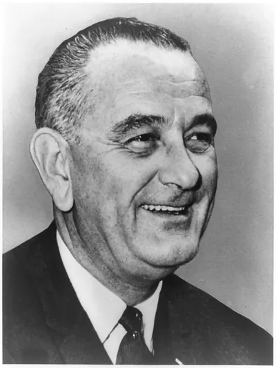 [Lyndon B. Johnson, head-and-shoulders portrait, facing right]