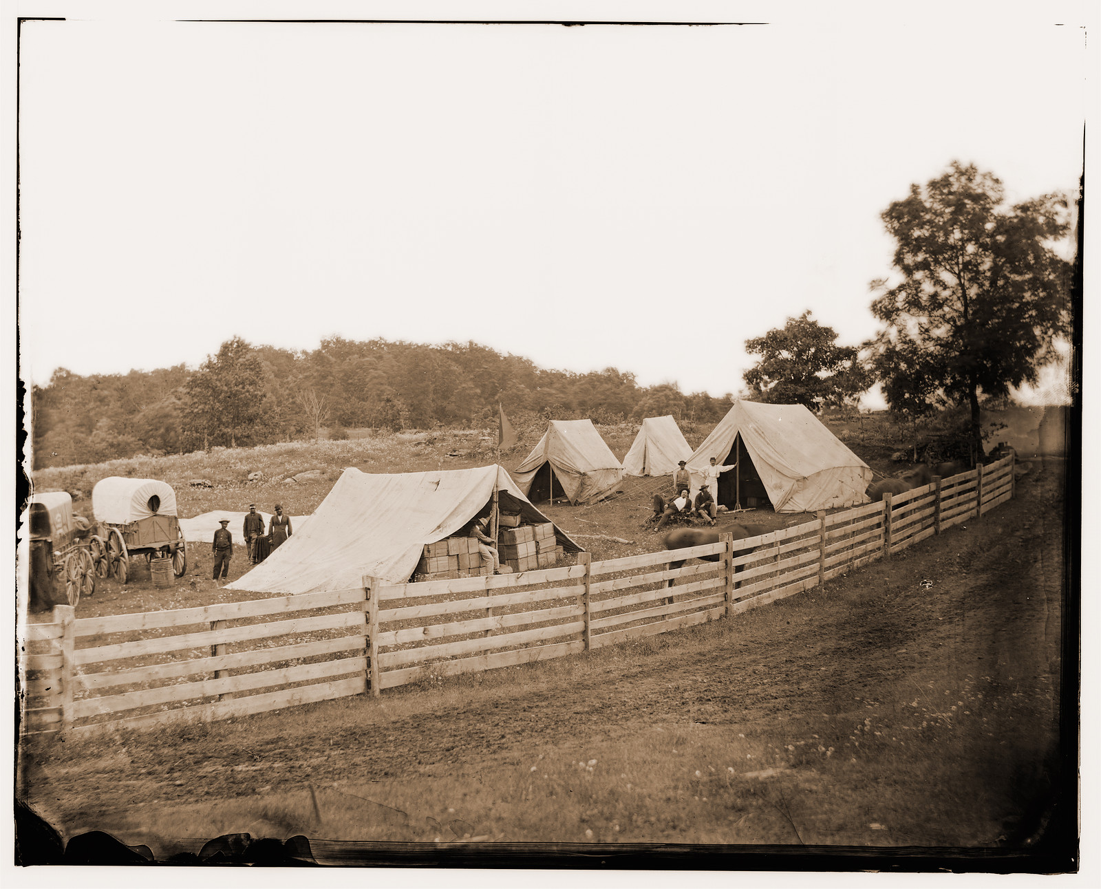 Gettysburg Pennsylvania. Camp of Captain John J. Hoff, 1865 — historic photograph