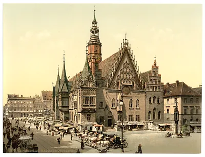 Town hall from the east Breslau Silesia Germany (i.e. Wroclaw Poland)
