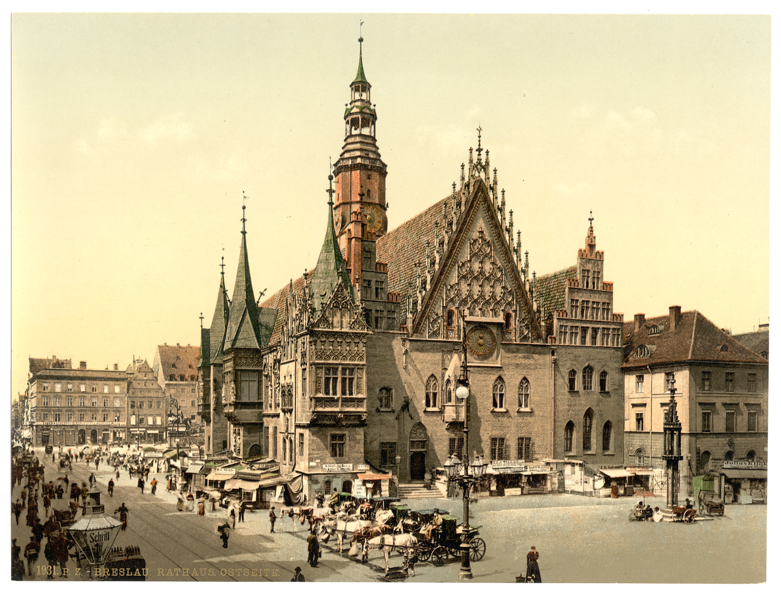 Town hall from the east Breslau Silesia Germany (i.e. Wroclaw Poland), [between ca. 1890 and ca. 1900]. — historic print