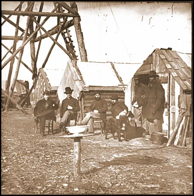 Bermuda Hundred Va. Officers by their quarters near the signal tower