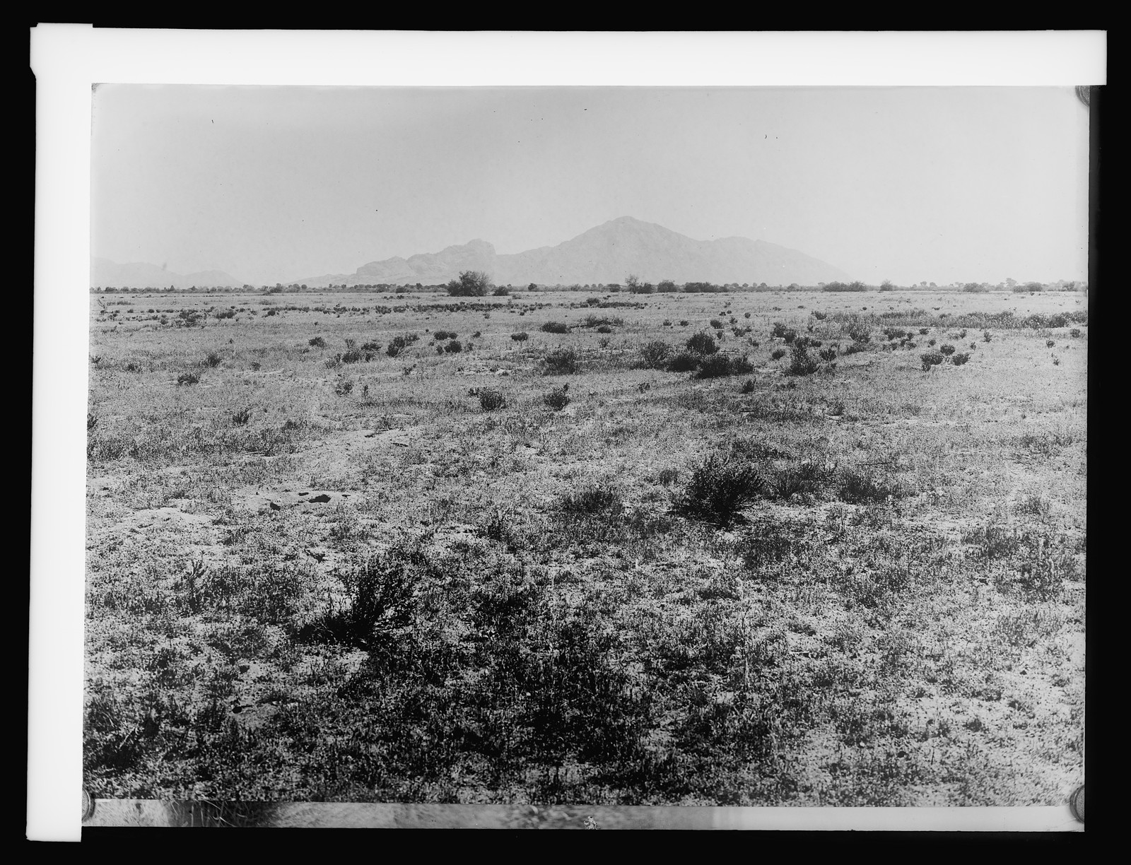 Salt River Project Arizona; desert before cultivation; Camel Back Mountain in background, [between 1910 and 1935] — historic photograph