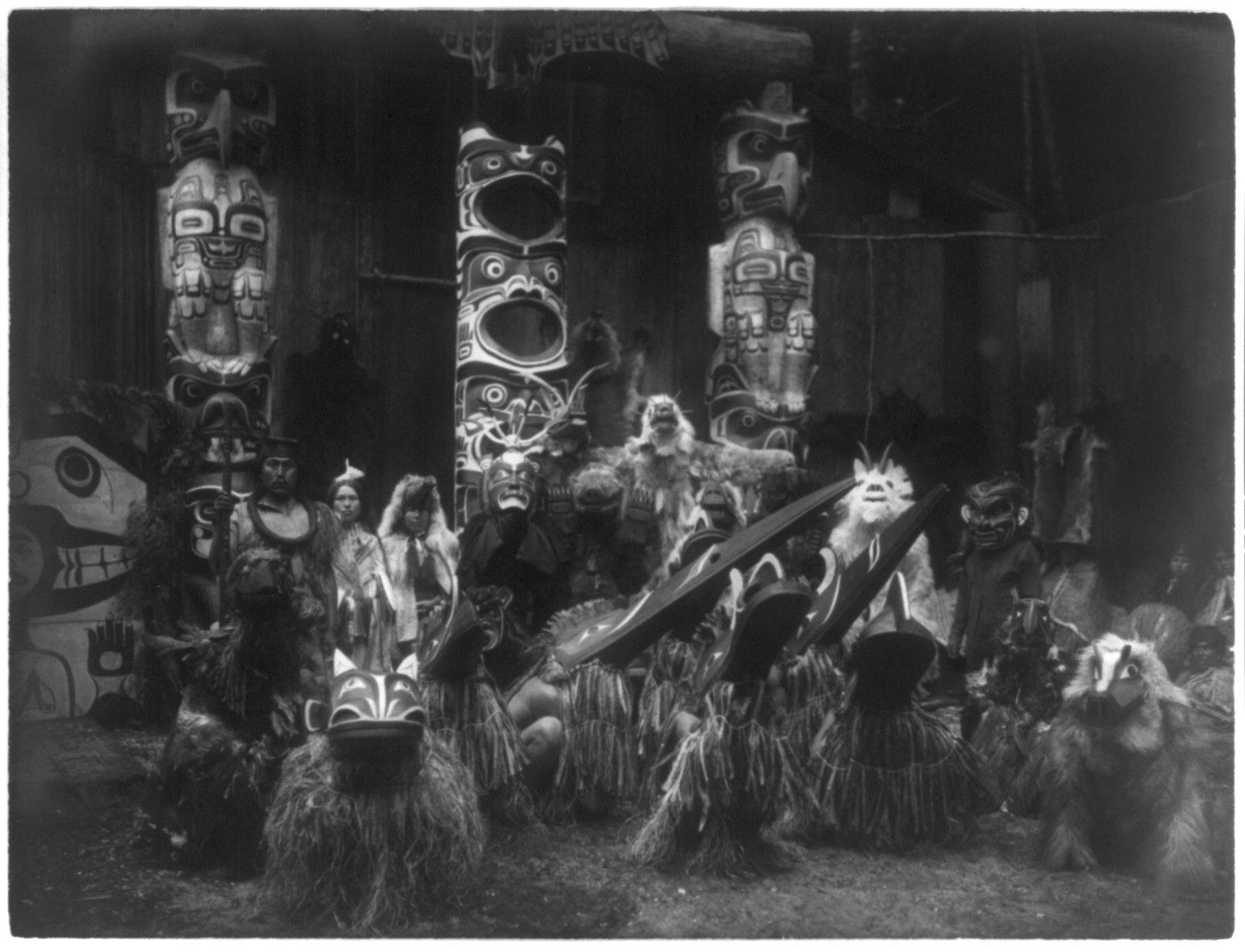 Masked dancers--Qagyuhl, c1914 November 13. — historic photograph