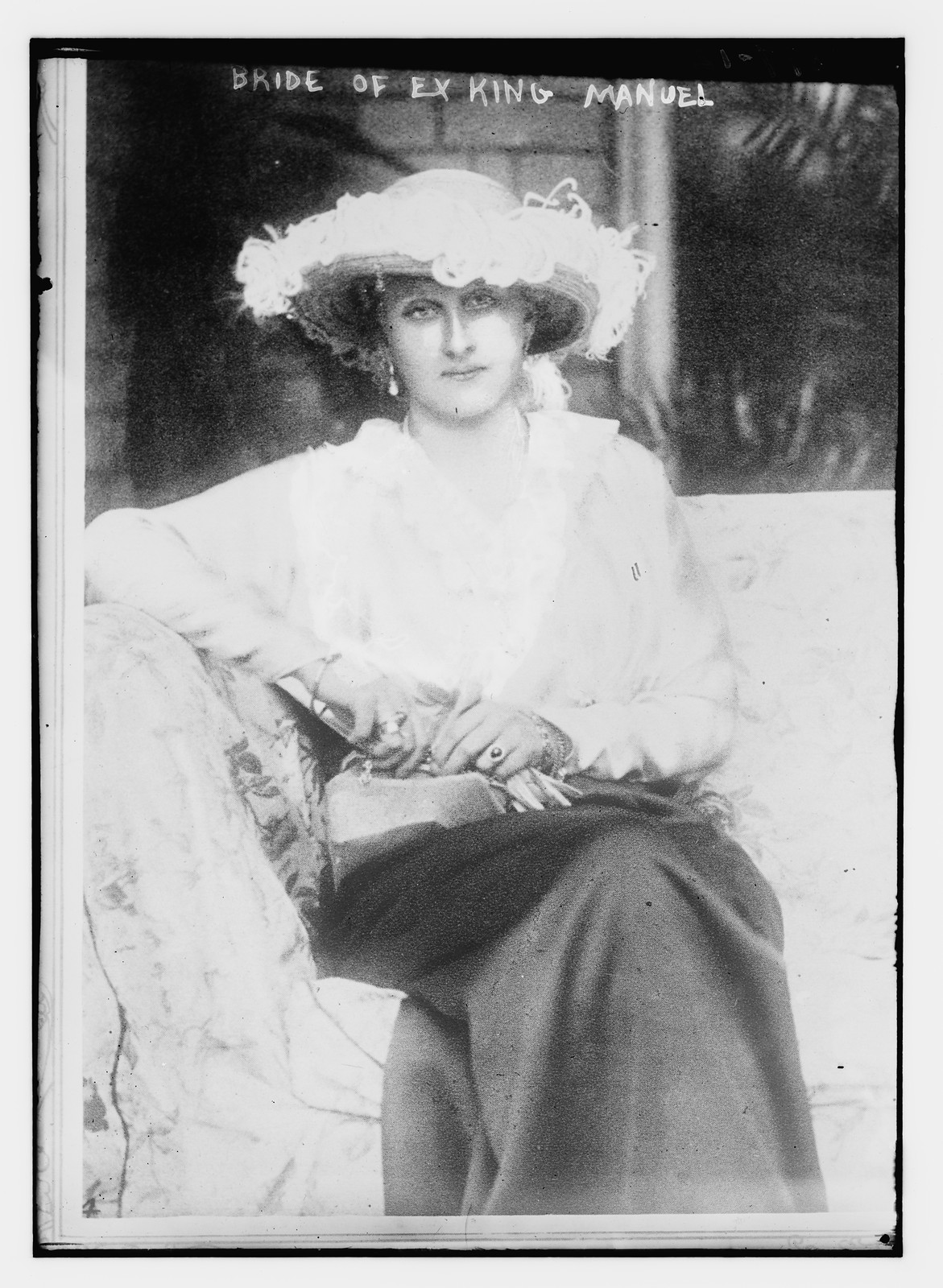Ex-King Manuel's bride, n/a — historic photograph