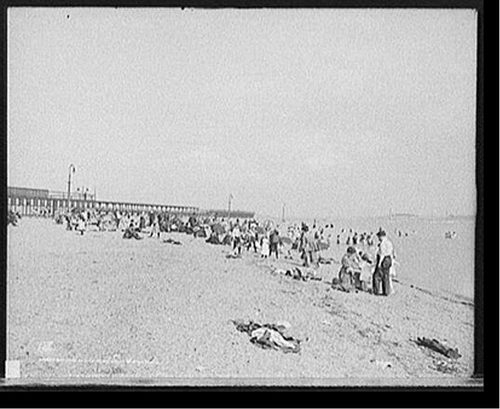 Bathing at City Point, South Boston, Mass., c1906. — historic photograph